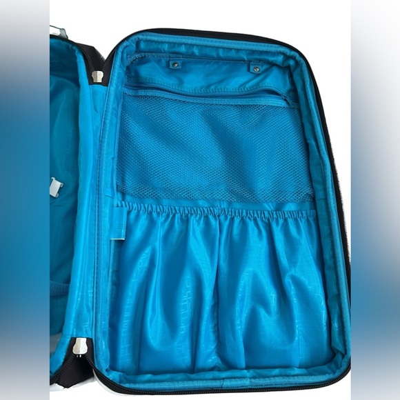 Diane Von Furstenberg brown + white trim rolling travel luggage suitcase 22x13" - Picture 9 of 12